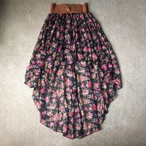High-low floral skirt